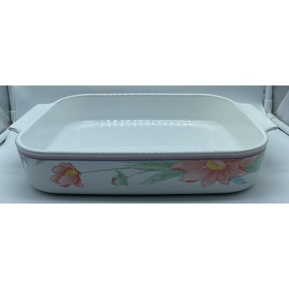 Vintage Corning Ware Casserole Lasagna Baking Dish Pink Peony A-21-B-N - Picture 5 of 14